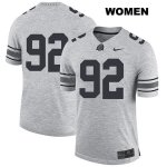 Women's NCAA Ohio State Buckeyes Haskell Garrett #92 College Stitched No Name Authentic Nike Gray Football Jersey AU20R28QA